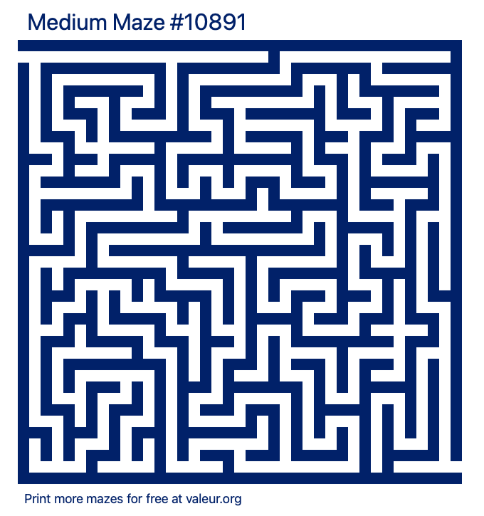 Free Printable Medium Maze number 10891