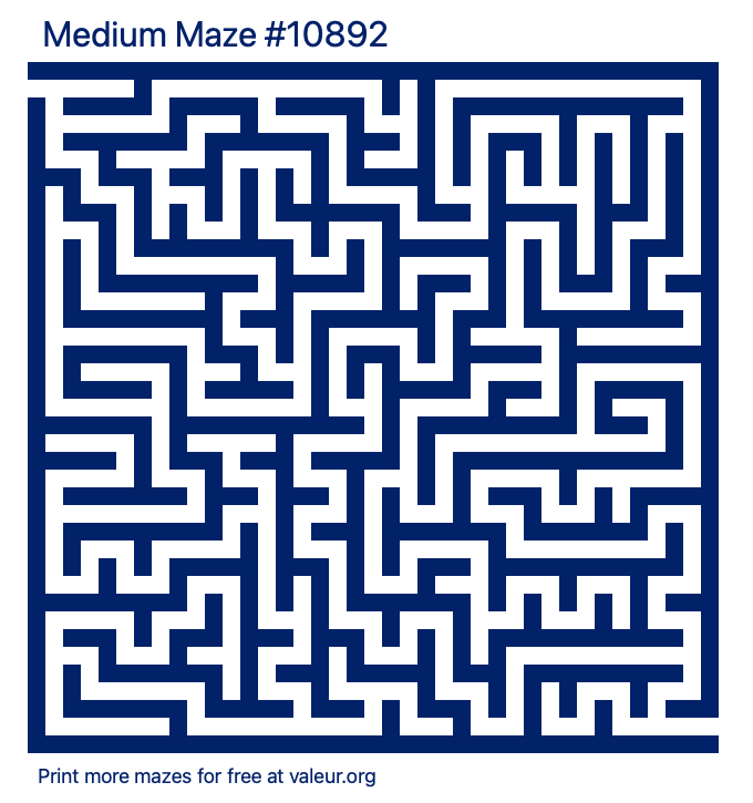 Free Printable Medium Maze number 10892