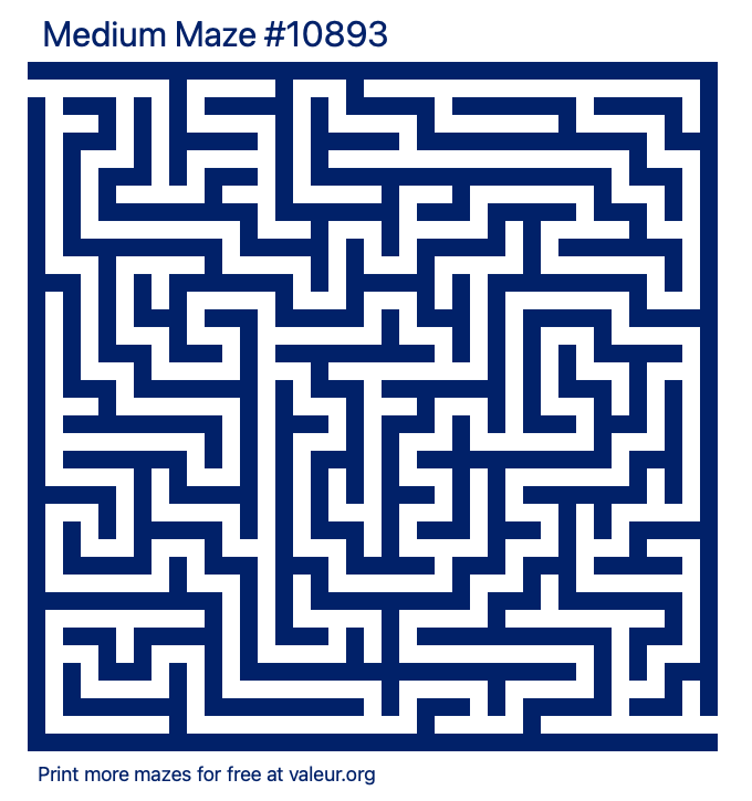Free Printable Medium Maze number 10893