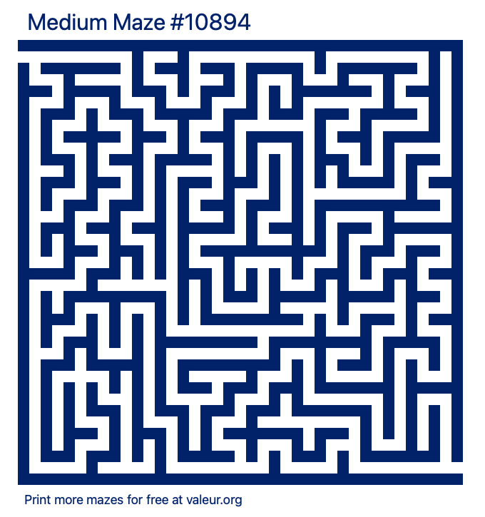 Free Printable Medium Maze number 10894