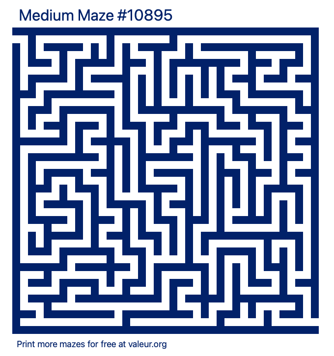 Free Printable Medium Maze number 10895
