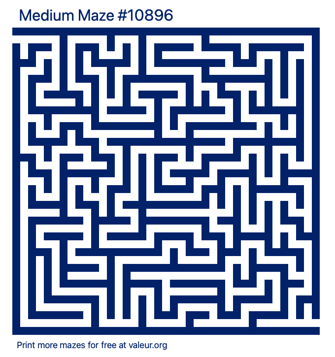 Free Printable Medium Maze number 10896