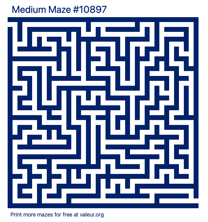 Free Printable Medium Maze number 10897