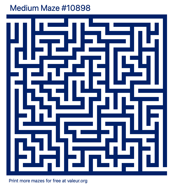 free printable medium maze with the answer 10898