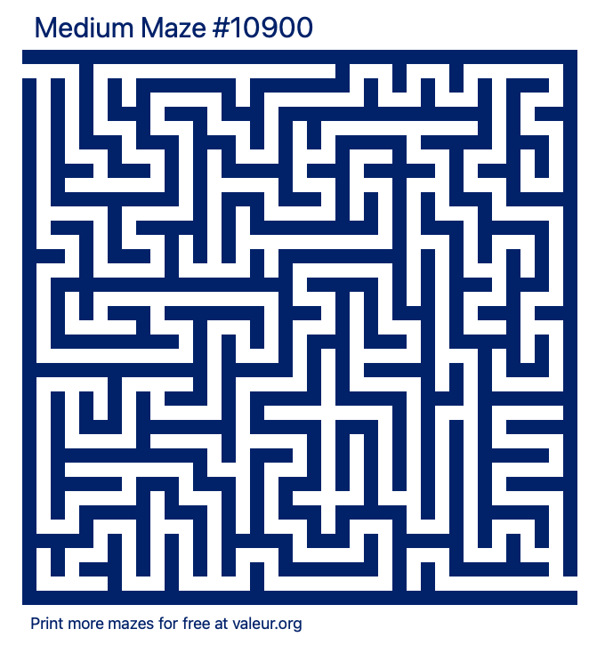 Free Printable Medium Maze number 10900