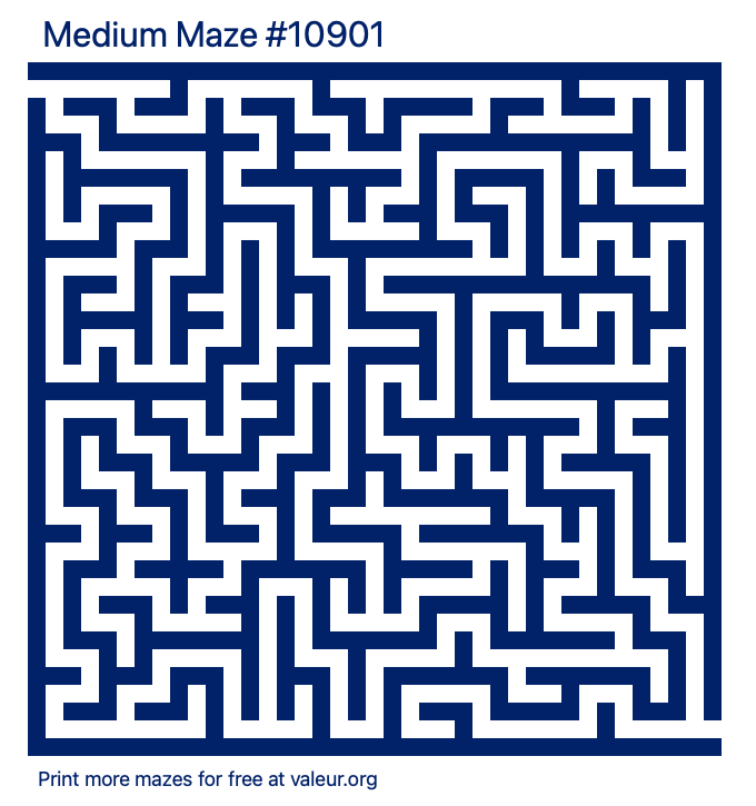 Free Printable Medium Maze number 10901
