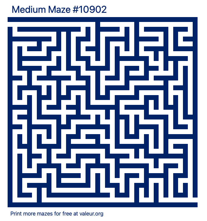 Free Printable Medium Maze number 10902