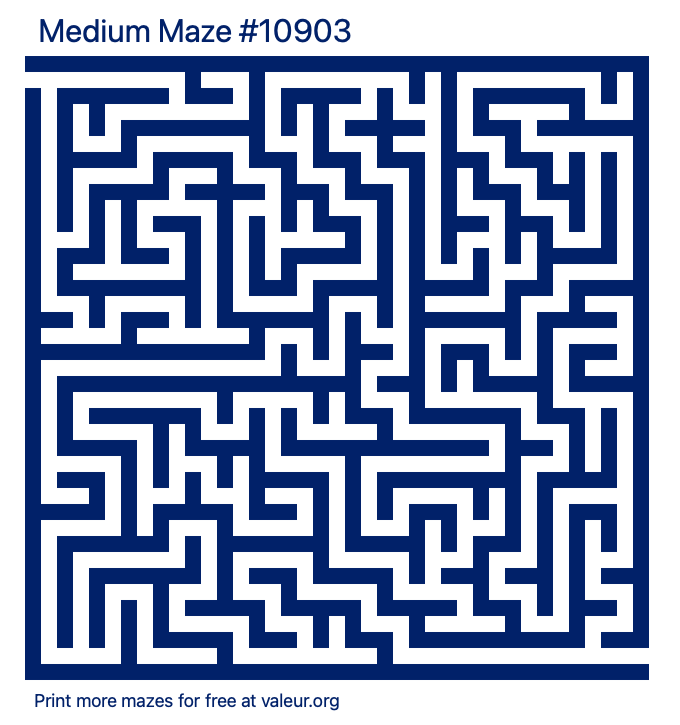Free Printable Medium Maze number 10903