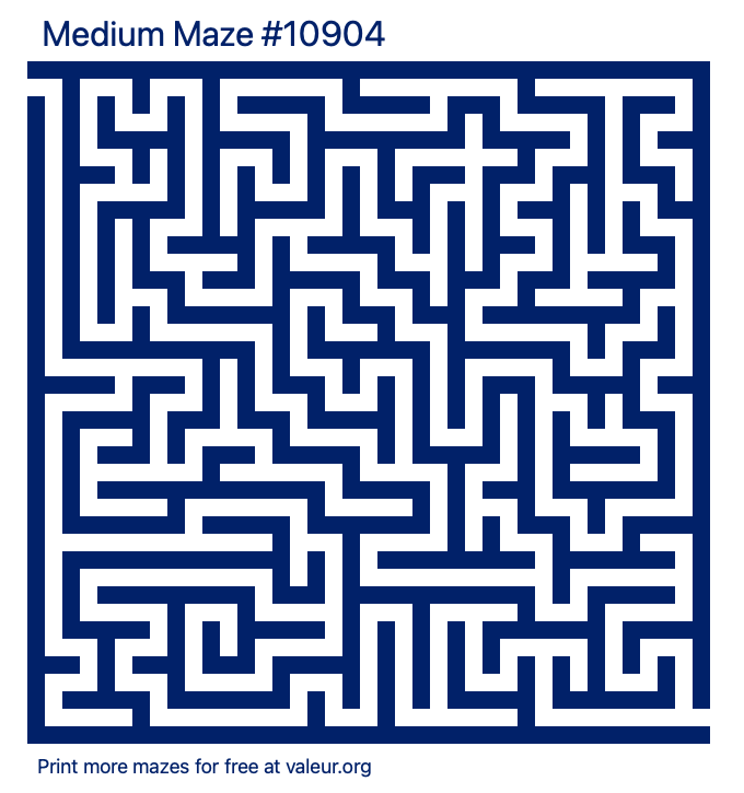 Free Printable Medium Maze number 10904