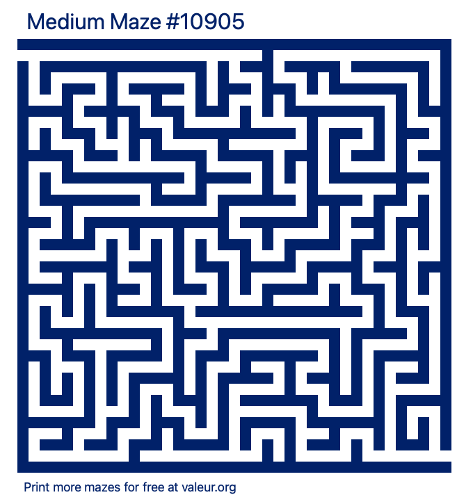 Free Printable Medium Maze number 10905