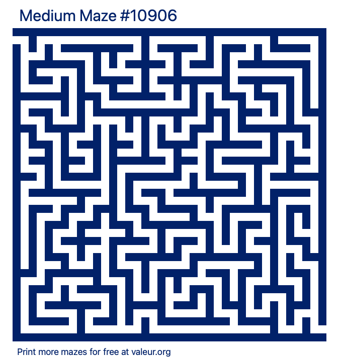Free Printable Medium Maze number 10906