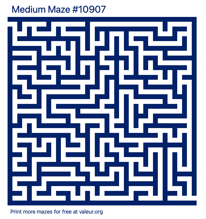 Free Printable Medium Maze number 10907