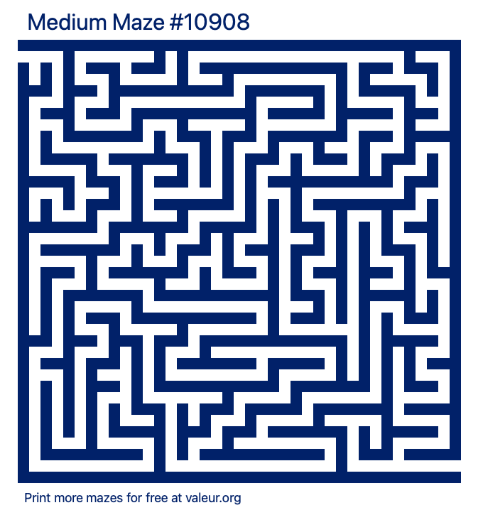 Free Printable Medium Maze number 10908
