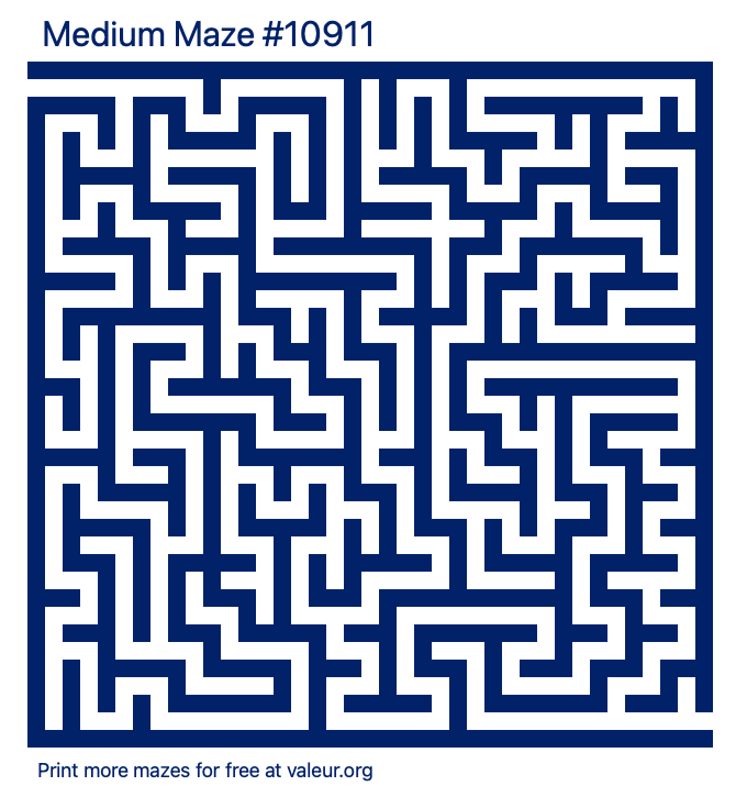 Free Printable Medium Maze number 10911