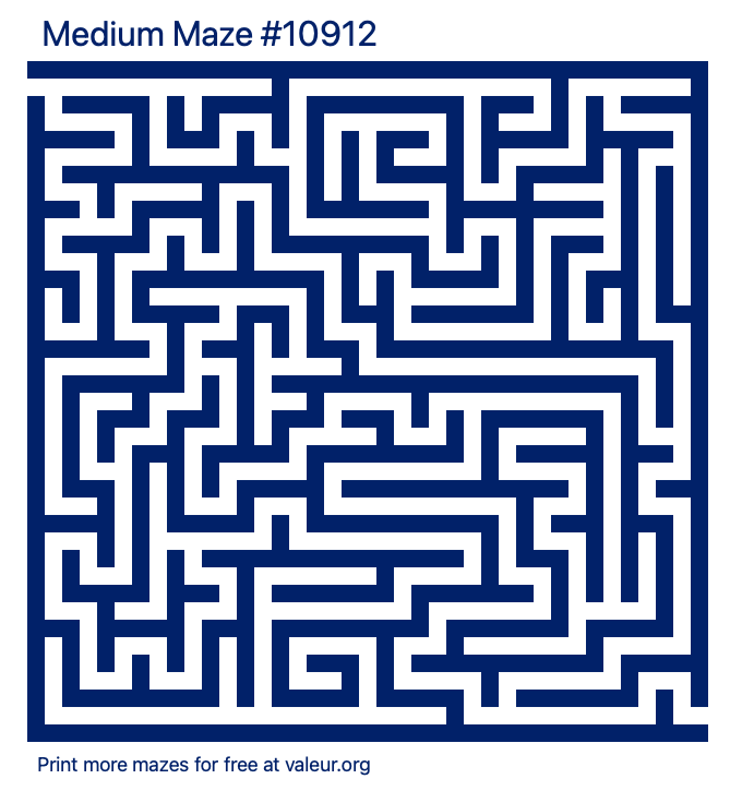 Free Printable Medium Maze number 10912
