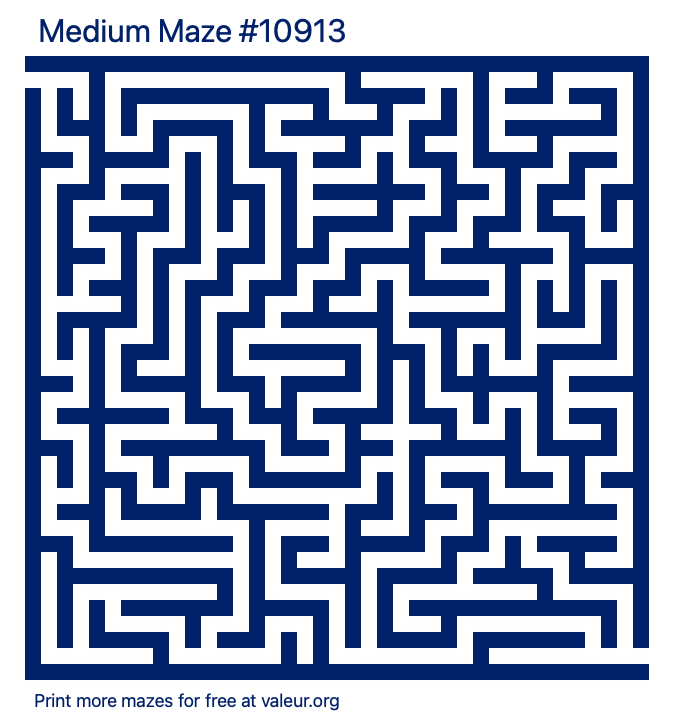 Free Printable Medium Maze number 10913