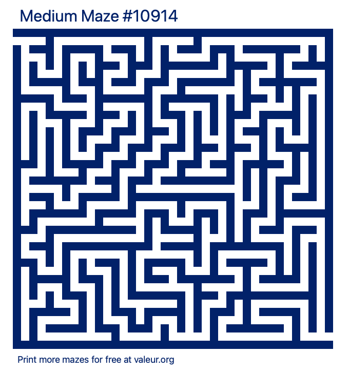 Free Printable Medium Maze number 10914
