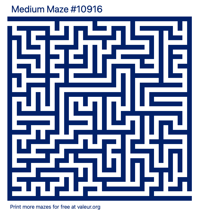 Free Printable Medium Maze number 10916