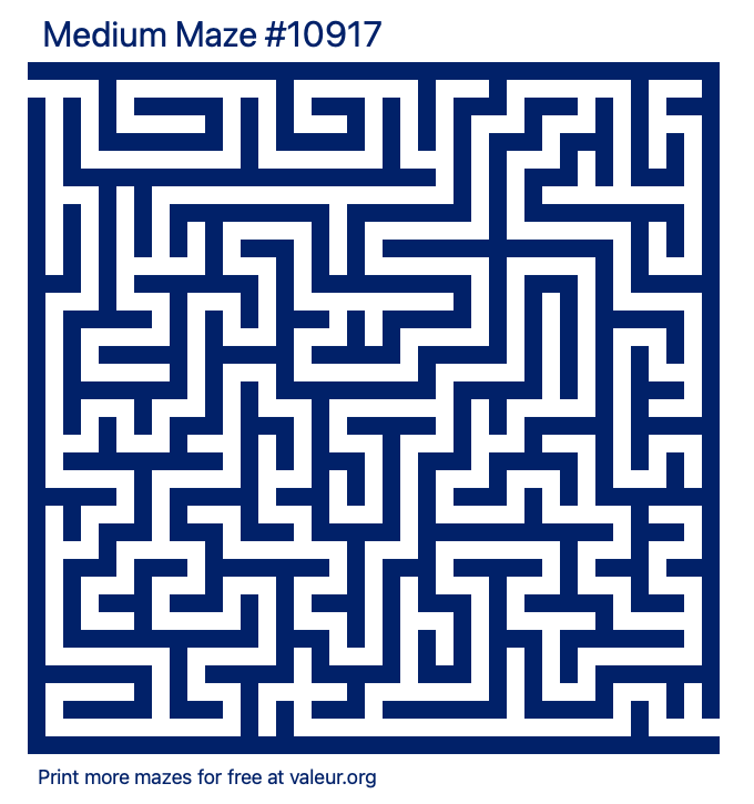 Free Printable Medium Maze number 10917