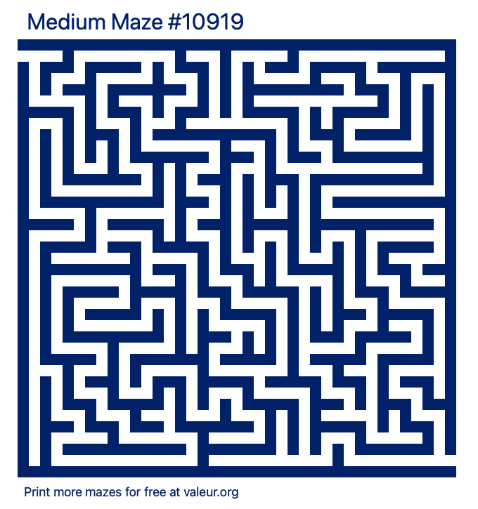 Free Printable Medium Maze number 10919