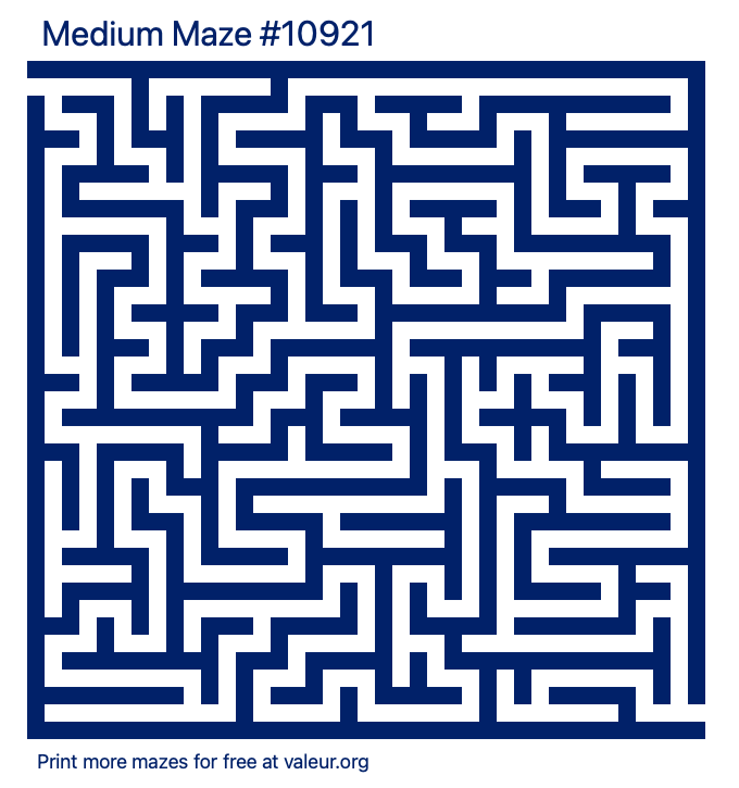 Free Printable Medium Maze number 10921