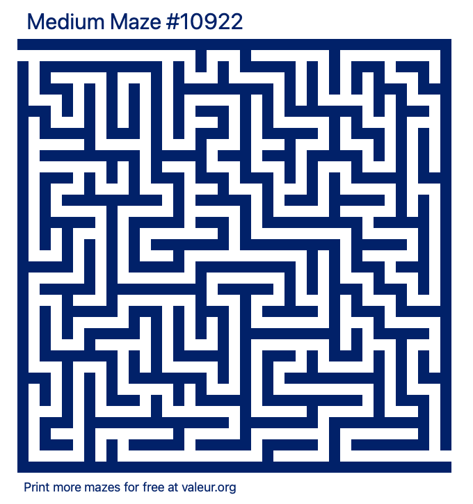 Free Printable Medium Maze number 10922