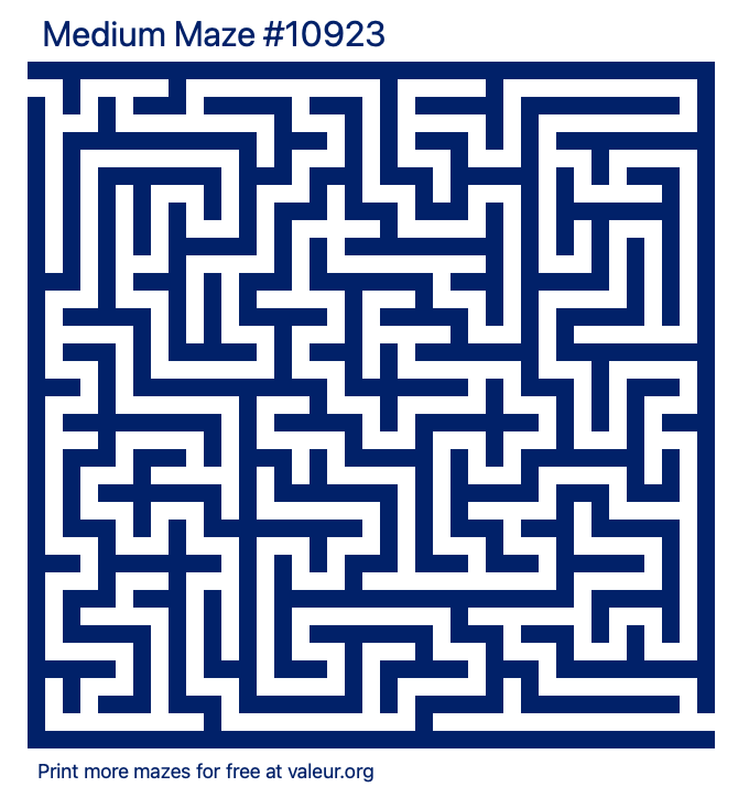 Free Printable Medium Maze number 10923