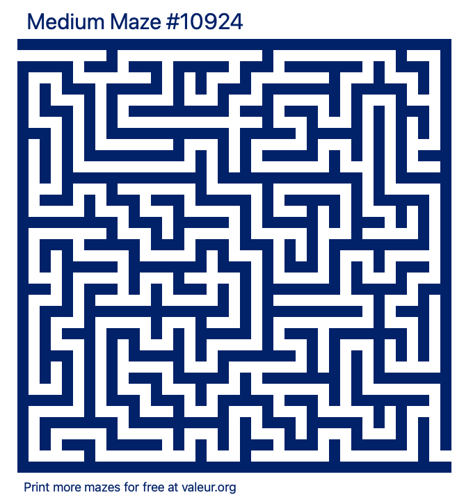 Free Printable Medium Maze number 10924