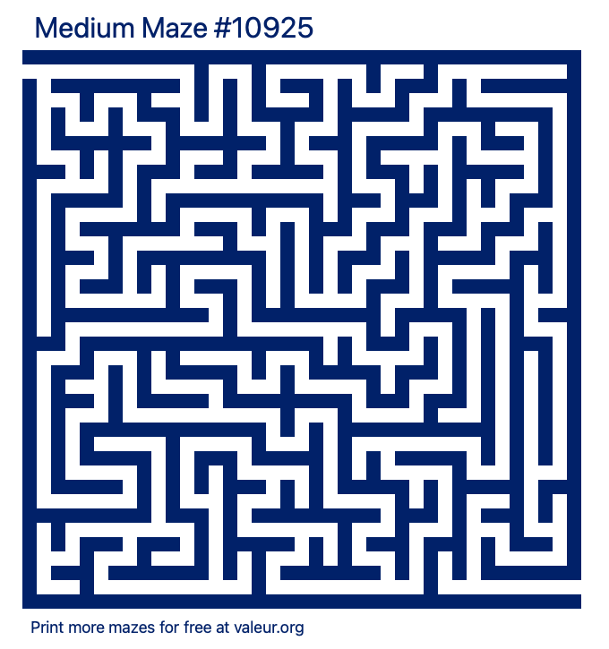 Free Printable Medium Maze number 10925
