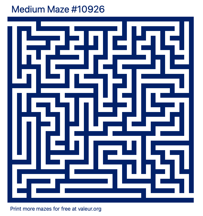 Free Printable Medium Maze number 10926