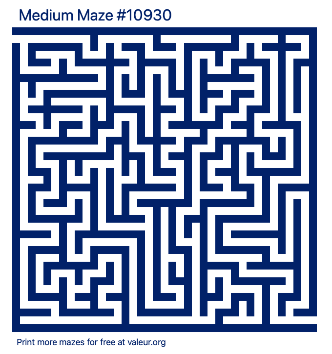 Free Printable Medium Maze number 10930