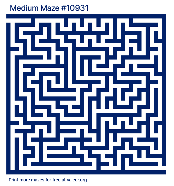 Free Printable Medium Maze number 10931