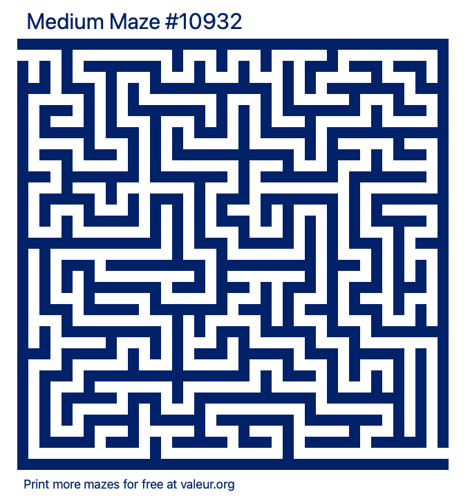 Free Printable Medium Maze number 10932
