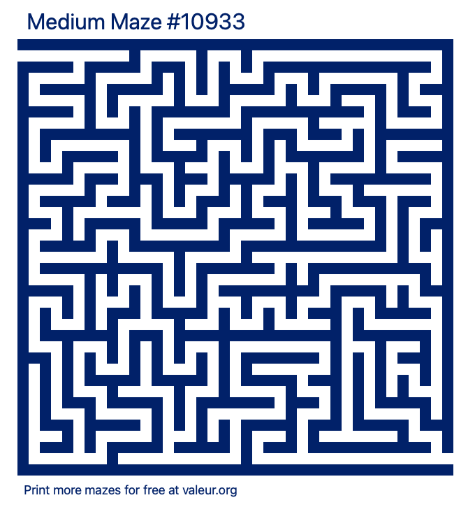 Free Printable Medium Maze number 10933
