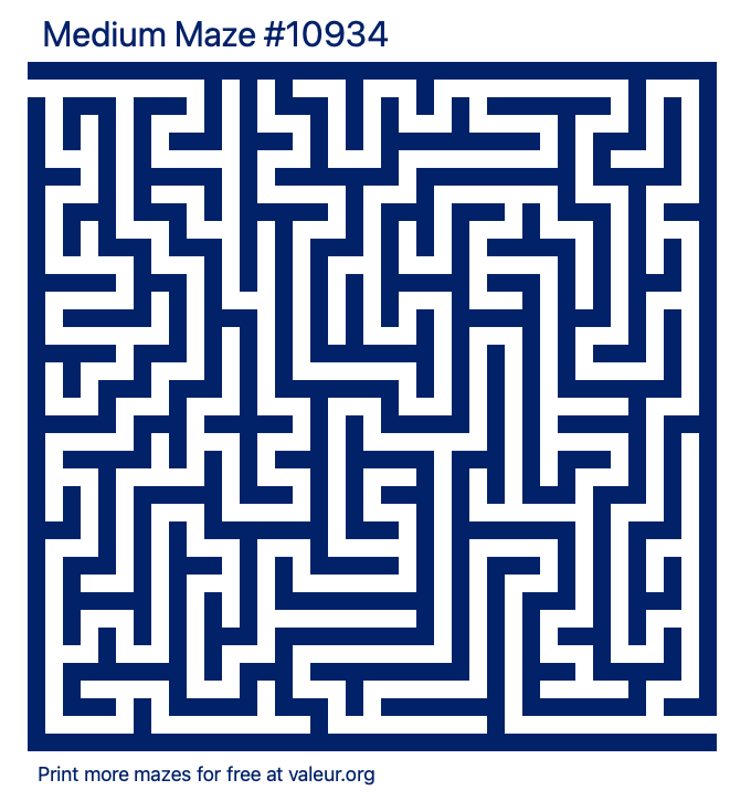 Free Printable Medium Maze number 10934