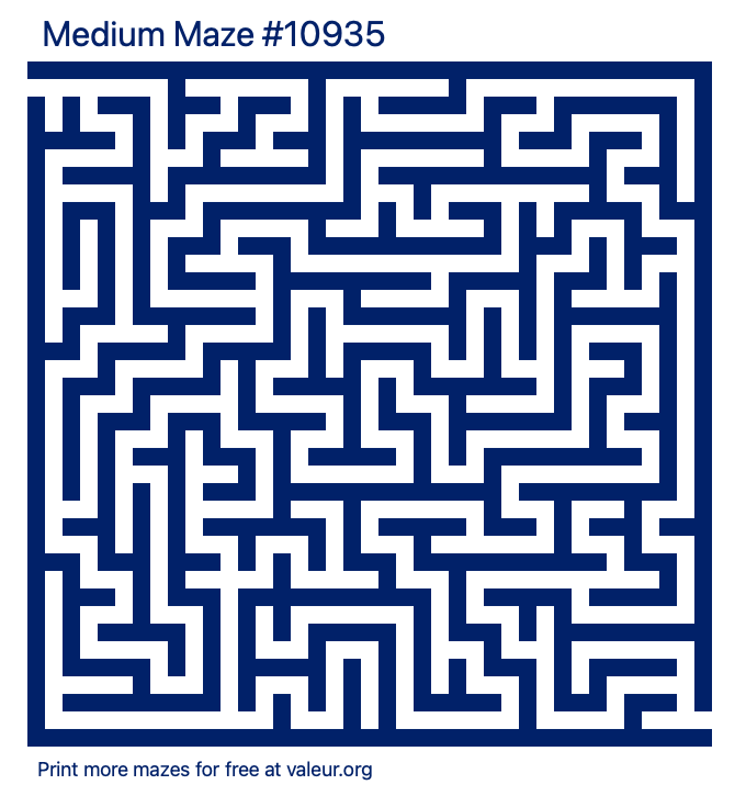 Free Printable Medium Maze number 10935