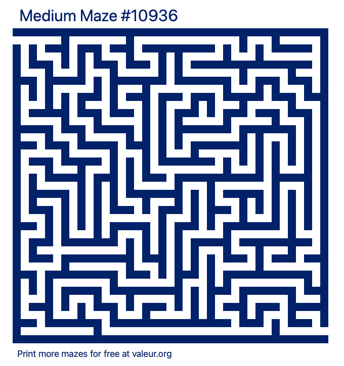 Free Printable Medium Maze number 10936