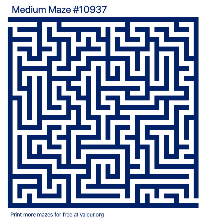 Free Printable Medium Maze number 10937