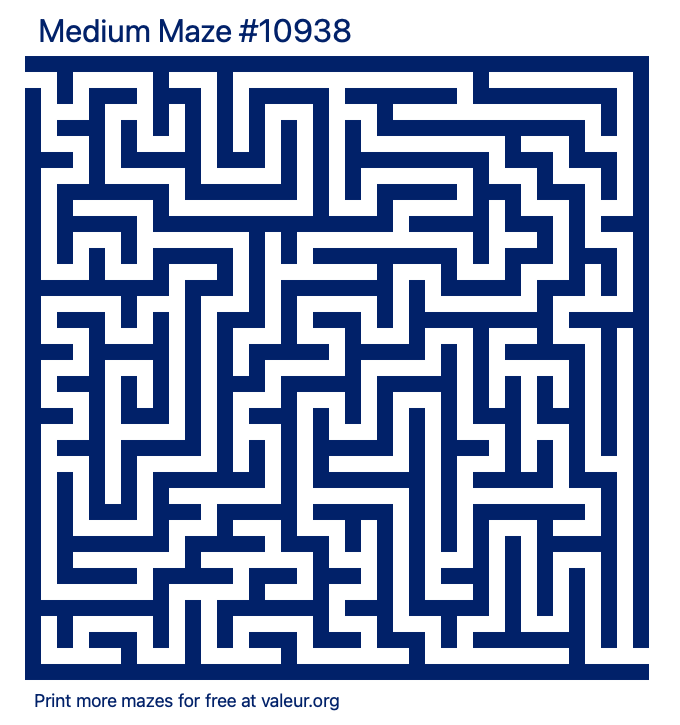 Free Printable Medium Maze number 10938