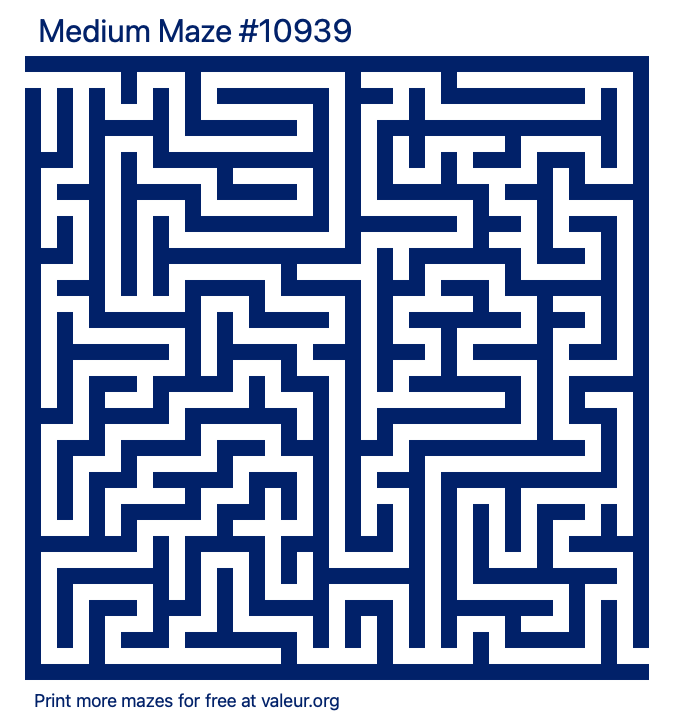 Free Printable Medium Maze number 10939