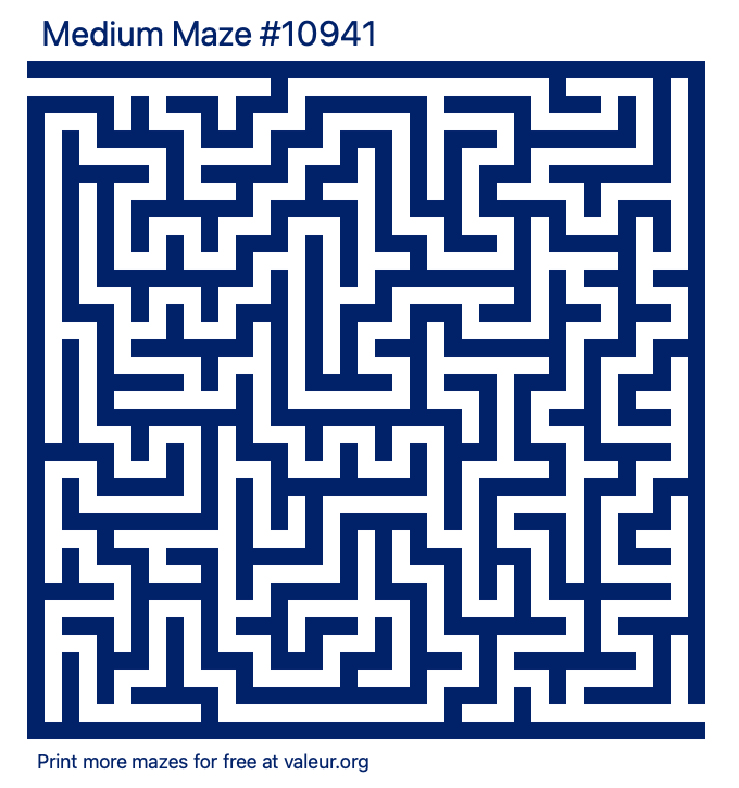 Free Printable Medium Maze number 10941