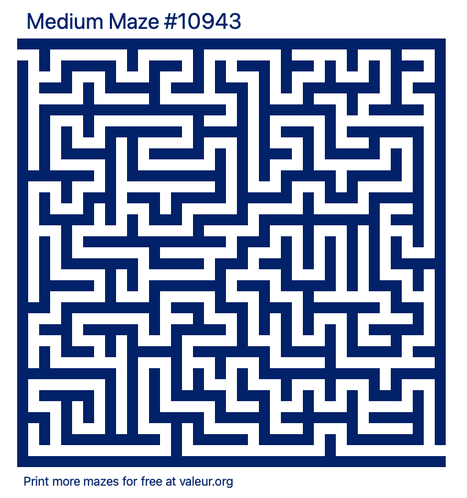 Free Printable Medium Maze number 10943