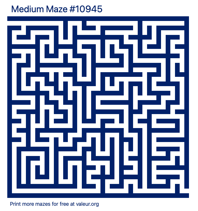 Free Printable Medium Maze number 10945
