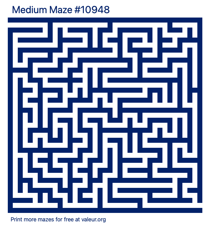 Free Printable Medium Maze number 10948