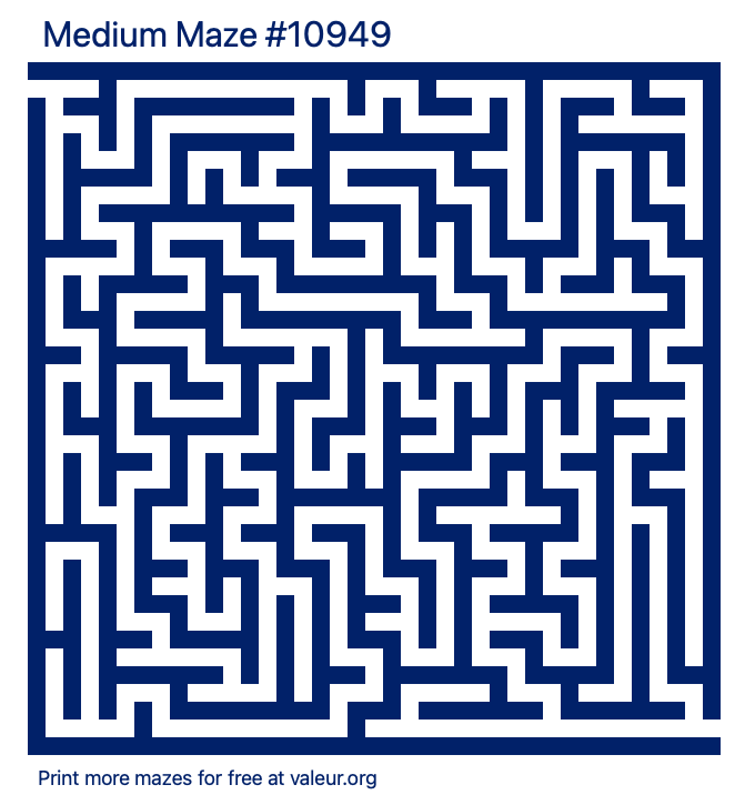 Free Printable Medium Maze number 10949