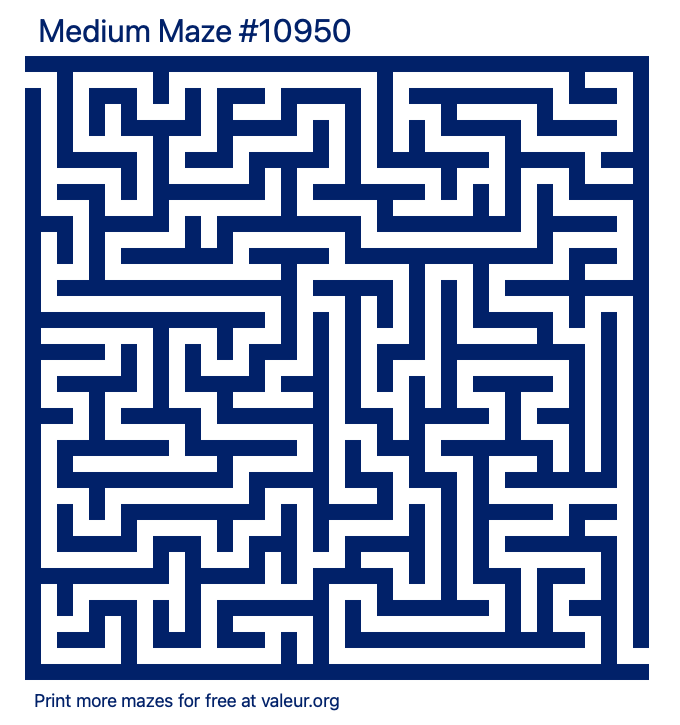 Free Printable Medium Maze number 10950