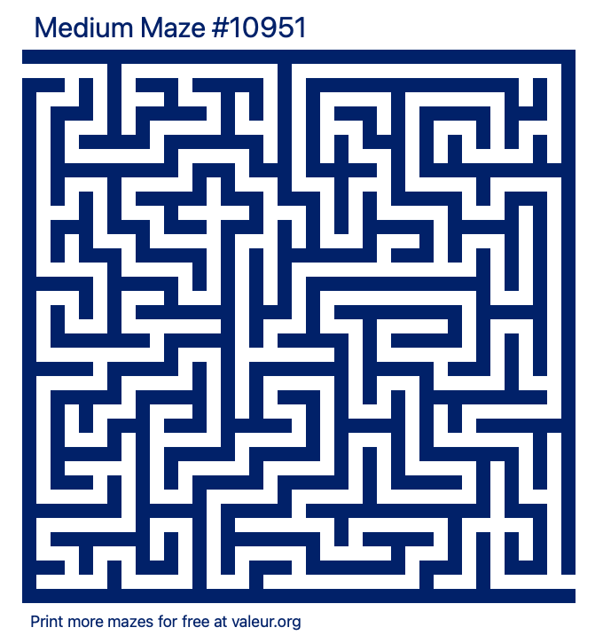 Free Printable Medium Maze number 10951