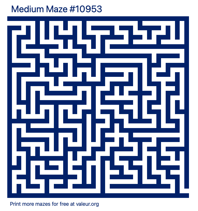Free Printable Medium Maze number 10953