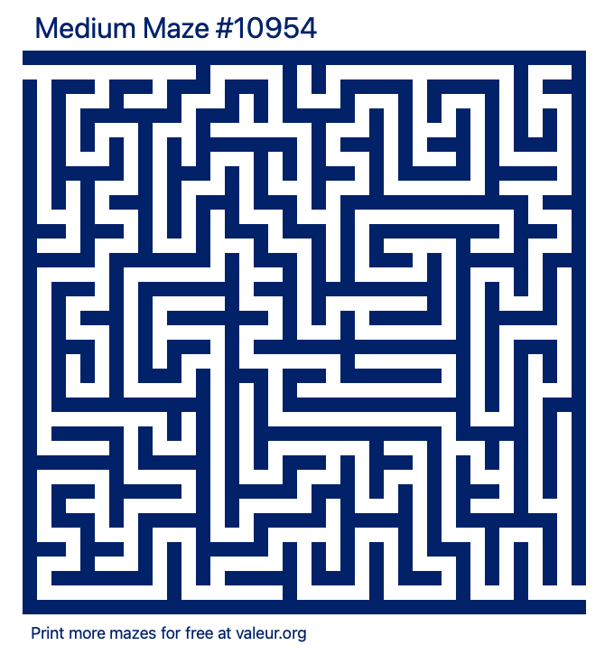 Free Printable Medium Maze number 10954
