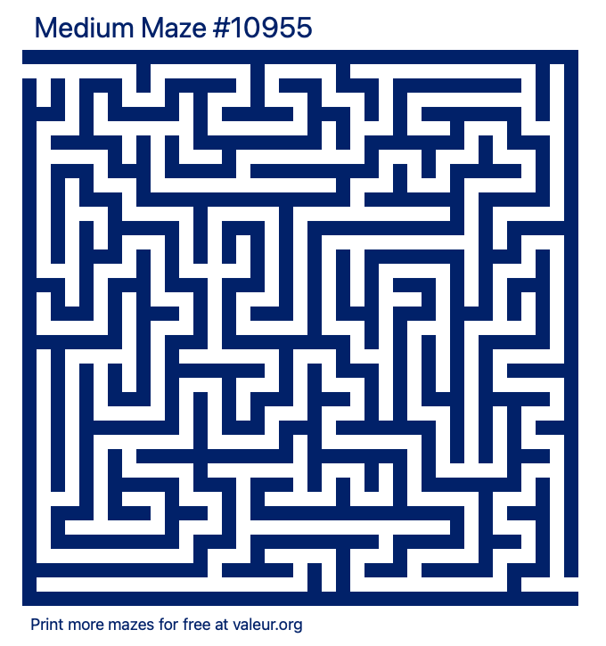 Free Printable Medium Maze number 10955